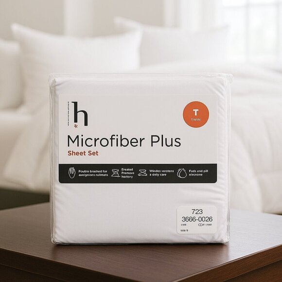 Home Expressions Other - Home Expressions Microfiber Plus Sheet Set Twin White Dorm